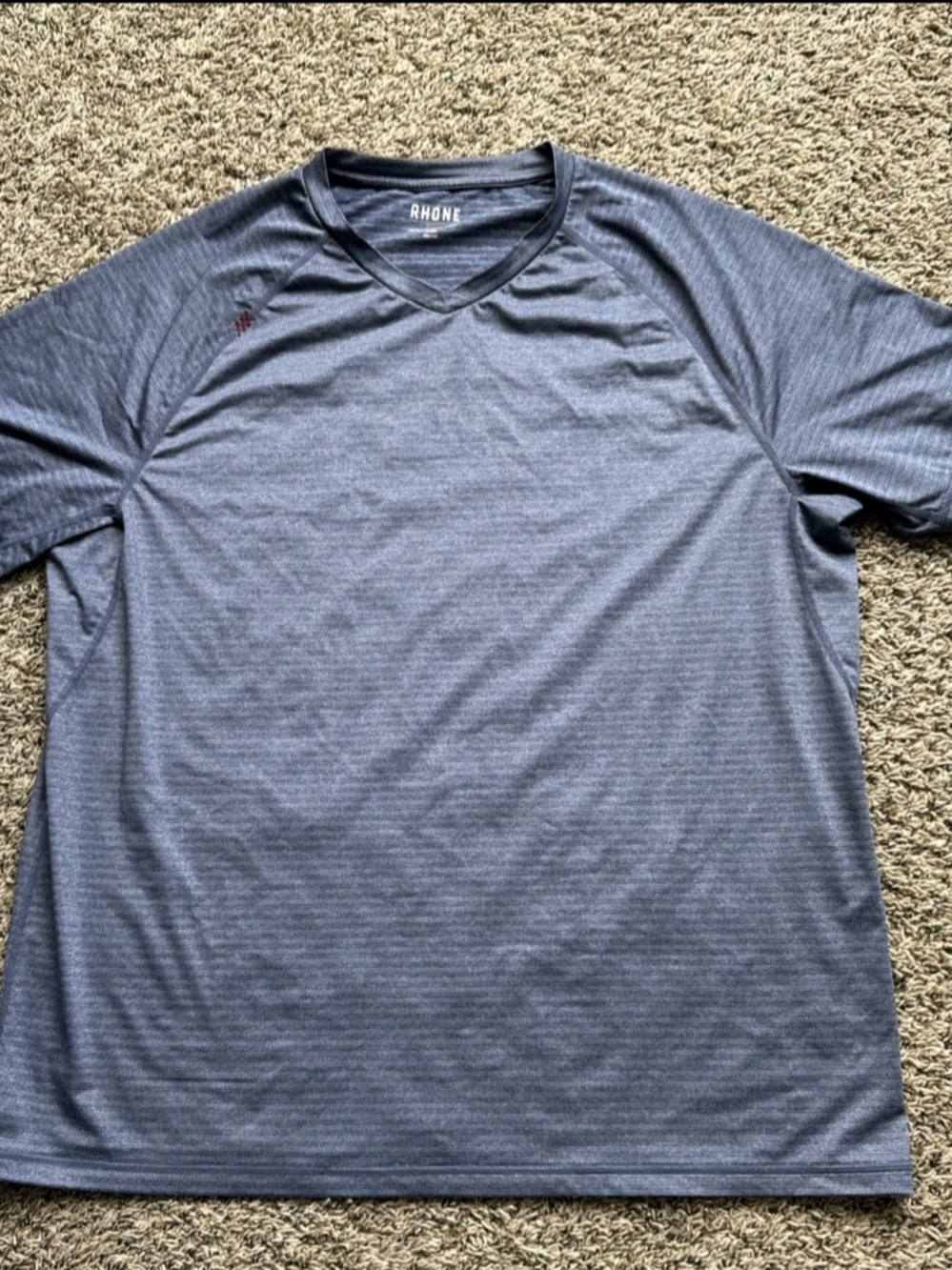 Rhone Men’s Slate Blue Performance V-Neck Shirt